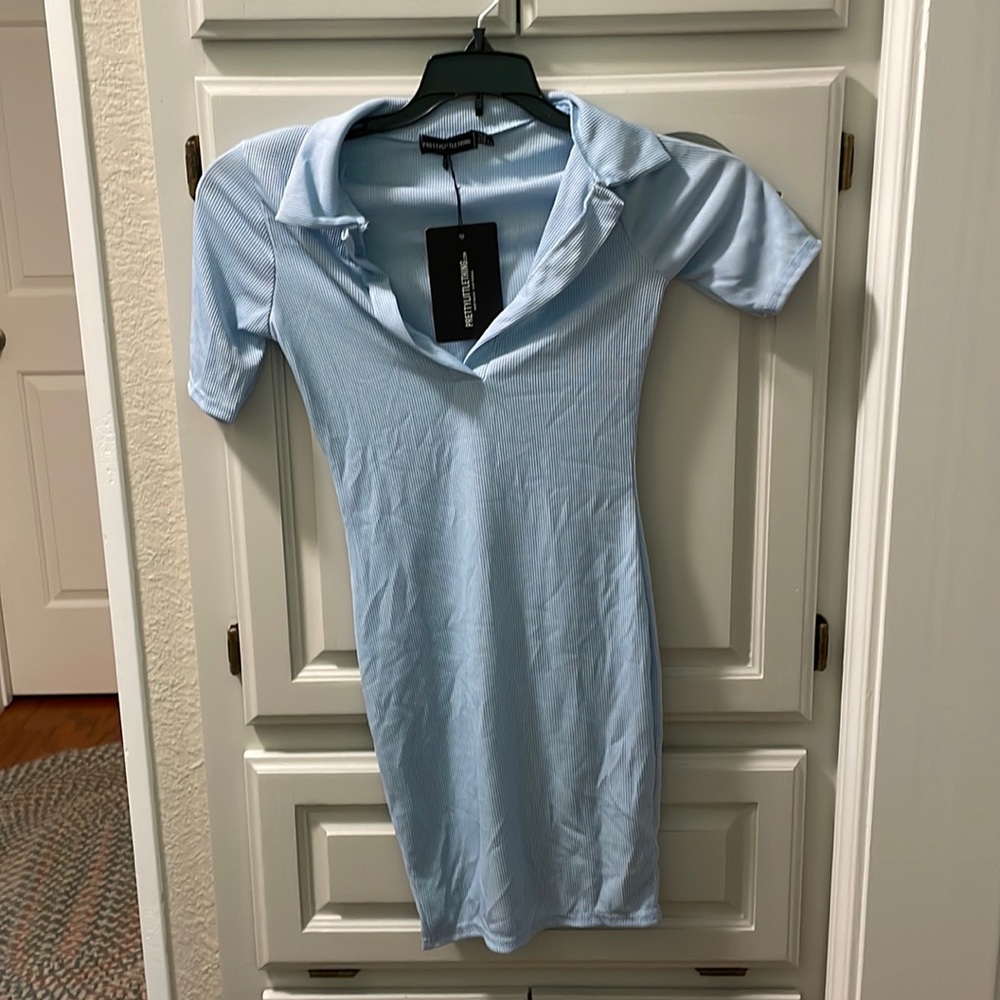 Pretty Little Things ribbed polo golf dress